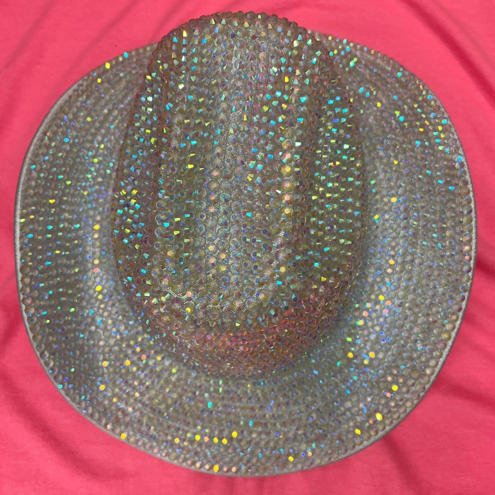 NWT Rhinestone Silver Cowgirl Hat